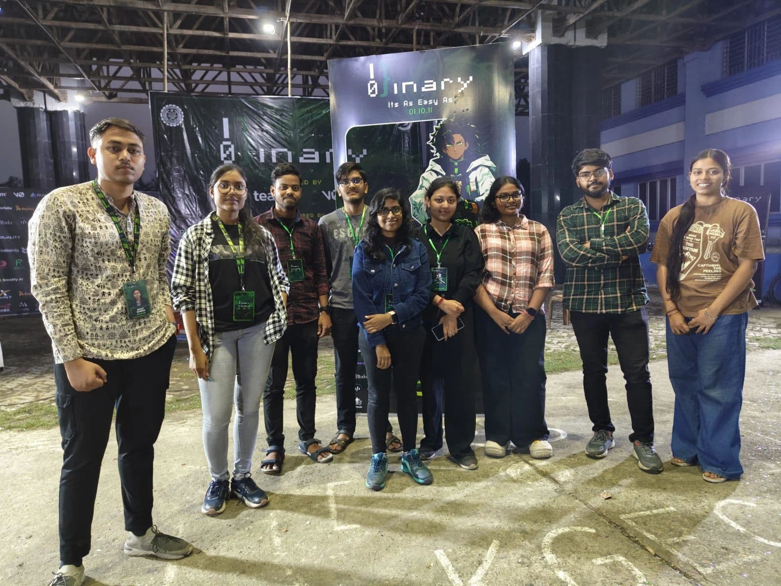 LNC members gathered at an outdoor evening event