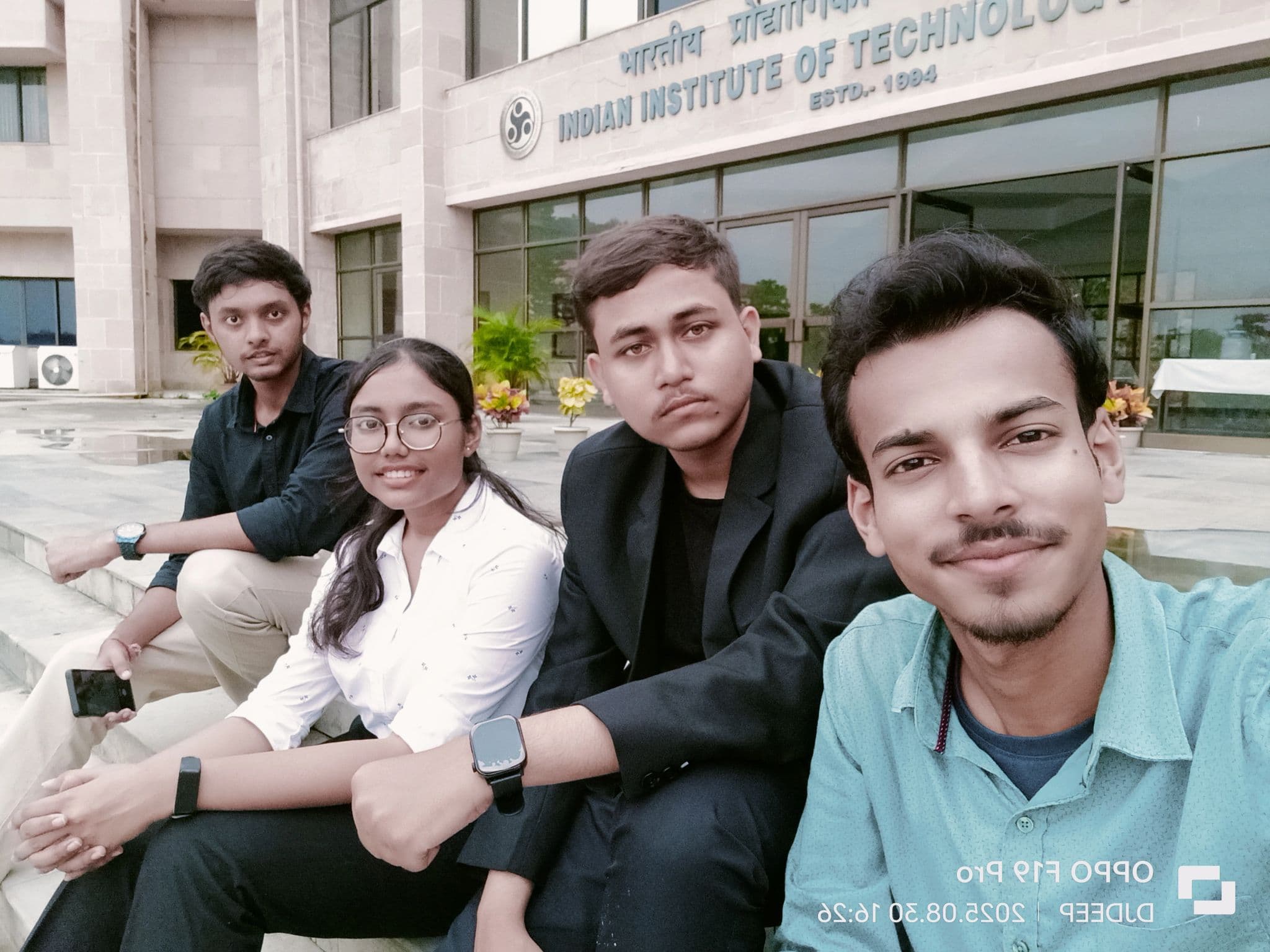 Four LNC members taking a selfie at IIT Guwahati